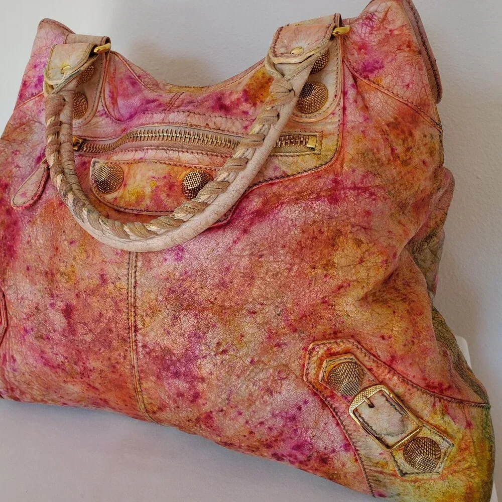 Balenciaga Graffiti Velo giant City bag pink red yellow orange neo classic work - Picture 5 of 14